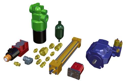 pièces hydraulique modèle 3D